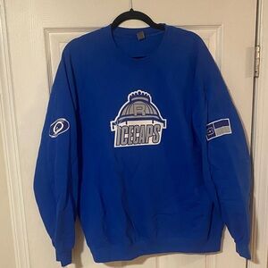 Men’s Raleigh IceCaps Carolina Hurricanes Blue Crewneck Sweatshirt Hockey NC XL
